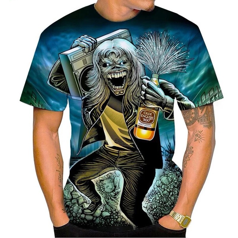 Hot Selling New Living Dead Skeleton Devil T-Shirt Rock Music Round Neck Short Sleeve Heavy Metal Fashion Casual Men and Women Hot Selling New Living Dead Skeleton Devil T-Shirt Rock Music Round Neck Short Sleeve Heavy Metal Fashion Casual Men and Women