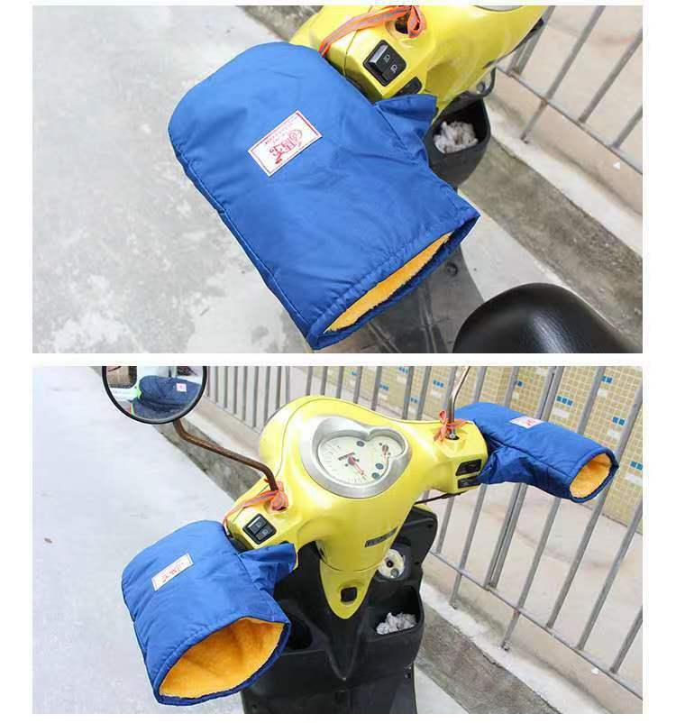 Electric motorcycle handle set winter warm windproof cold waterproof gloves fleece-lined thickened gloves unisex electric car