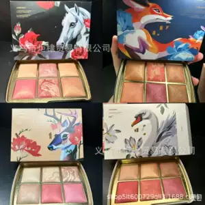 Cross-border e-commerce animal-themed eyeshadow palette: Swan palette/White Horse palette/Fox palette/Deer palette, featuring six colors