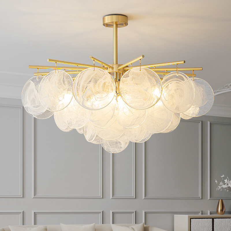 Todo el cobre lujoso lámpara de lujo lámpara de sala de estar moderna y simple lámpara de dormitorio de comedor 2025 nuevo nórdico ins red Z