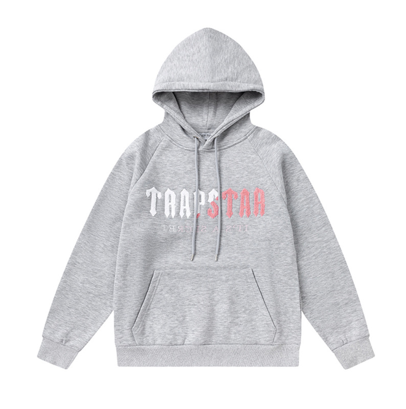 Trapstarタオル刺繍とベルベットの帽子付きガードルのジッパー付きズボンのカジュアルセット|undefined