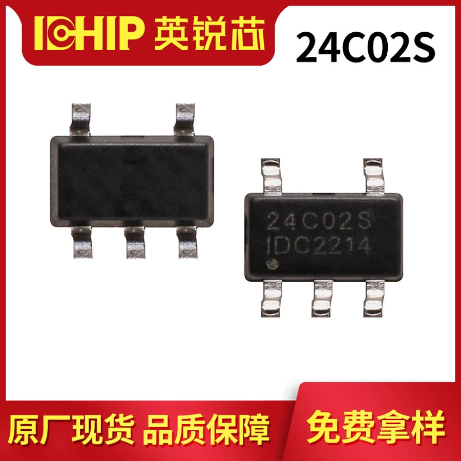Хранение IC-чип AT24C02N SOP8 с восемью выводами, последовательное CMOS EEPROM