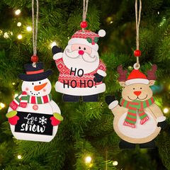 クロスボーダー新製品クリスマスツリー装飾クリスマスプリント木製ペンダントクリスマスツリーペンダントホームモール雰囲気装飾