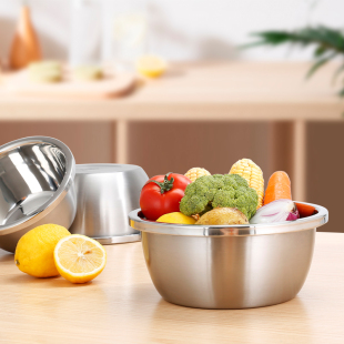 Food Grade 304 Stainless Steel Basin Thickened Vegetable Basin Egg Beating Basin and Basin Kitchen Household Soup Basin Vegetable Washing Basin