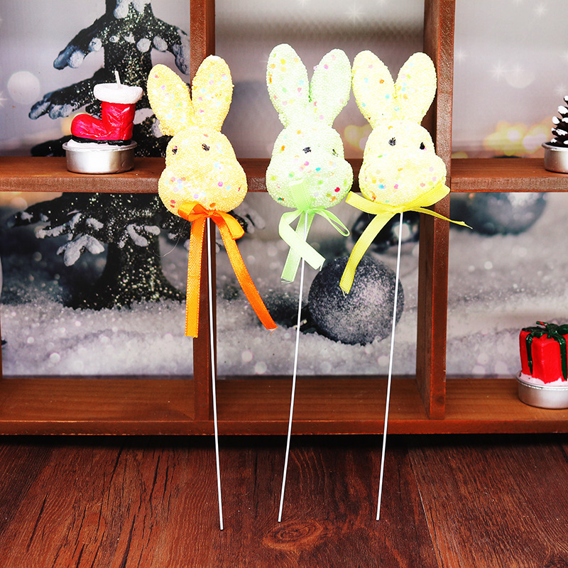 Nuevas decoraciones de Pascua 9 * 5cm espuma colorida conejo huevo de resurrección conejo huevo de resurrección