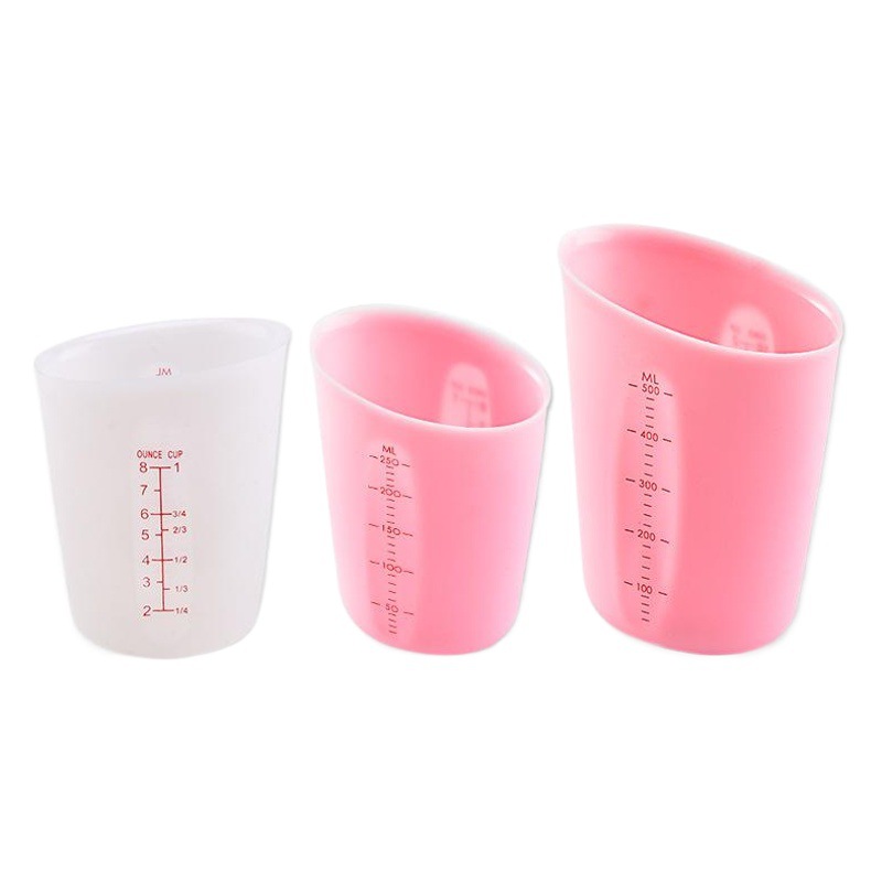 Taza de medir de silicona de grado para hornear 250ml con escala 500ml macaron taza de leche suave taza de masa líquida herramientas para hornear