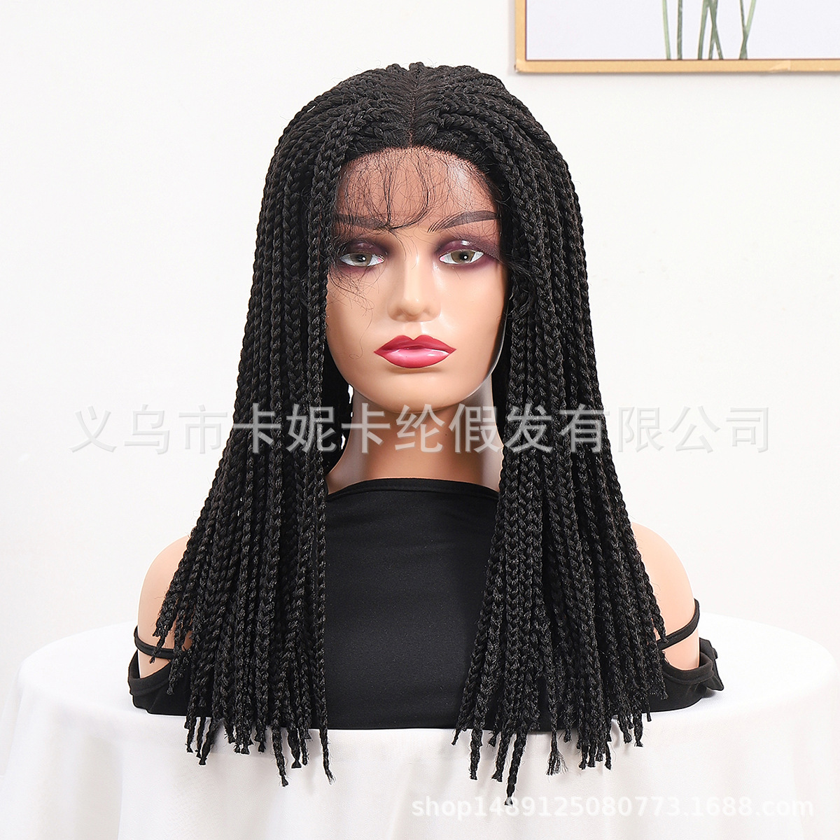 NEWLOOK nueva peluca corta de cola de caballo rizada negra transfronteriza europea y americana, casco de encaje de seda de cabello real