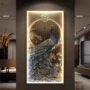 客厅镶钻led玄关挂画