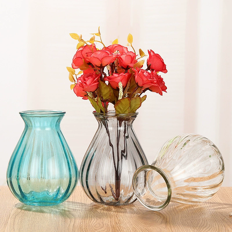 Обработанная скандинавская доступная роскошная стеклянная ваза для лилий, богатая бамбуковая ваза для воды и роз, прозрачная ваза для цветов на обеденный стол или в гостиную.