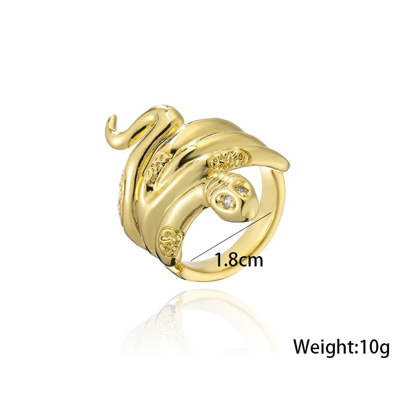 Aogu Suministro De Cobre Chapado En Oro 18k Micro Incrustaciones De Zirconio Forma De Serpiente Anillo Abierto Pulsera Personalizada Femenina Nuevo Producto display picture 15