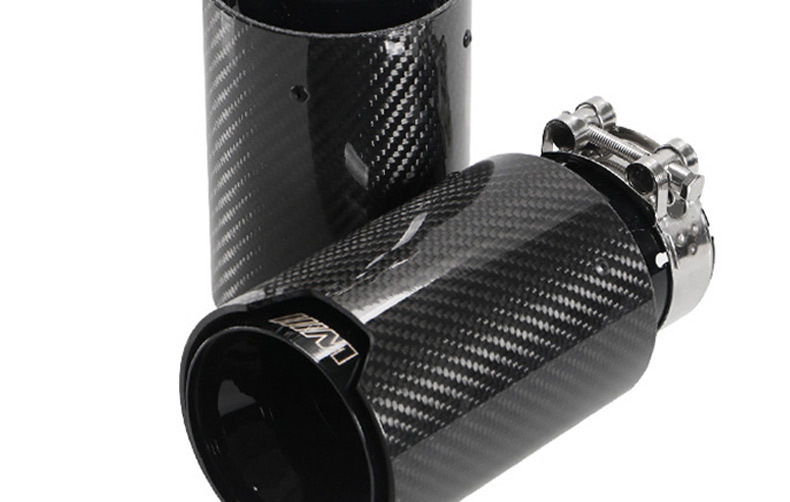 Suitable for Bmw M3 M4 Clamp-Type Carbon Fiber Tail Pipe Exhaust Pipe Tail Mouth Silencer Non-Destructive Modification m Standard