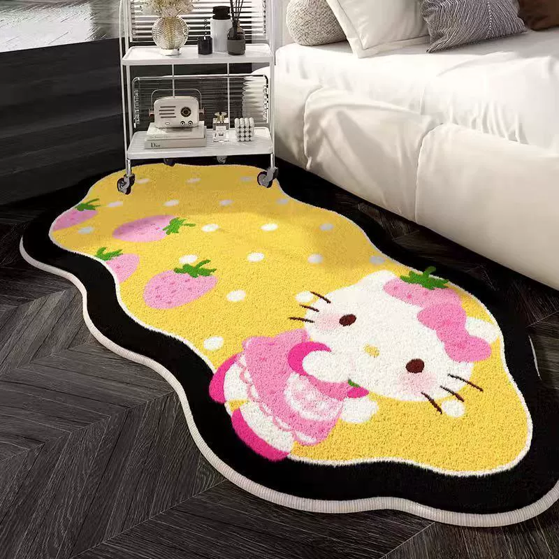 Hello Kitty, милый коврик из искусственного меха, комфортное украшение для кровати или беседки, повышенная плотность