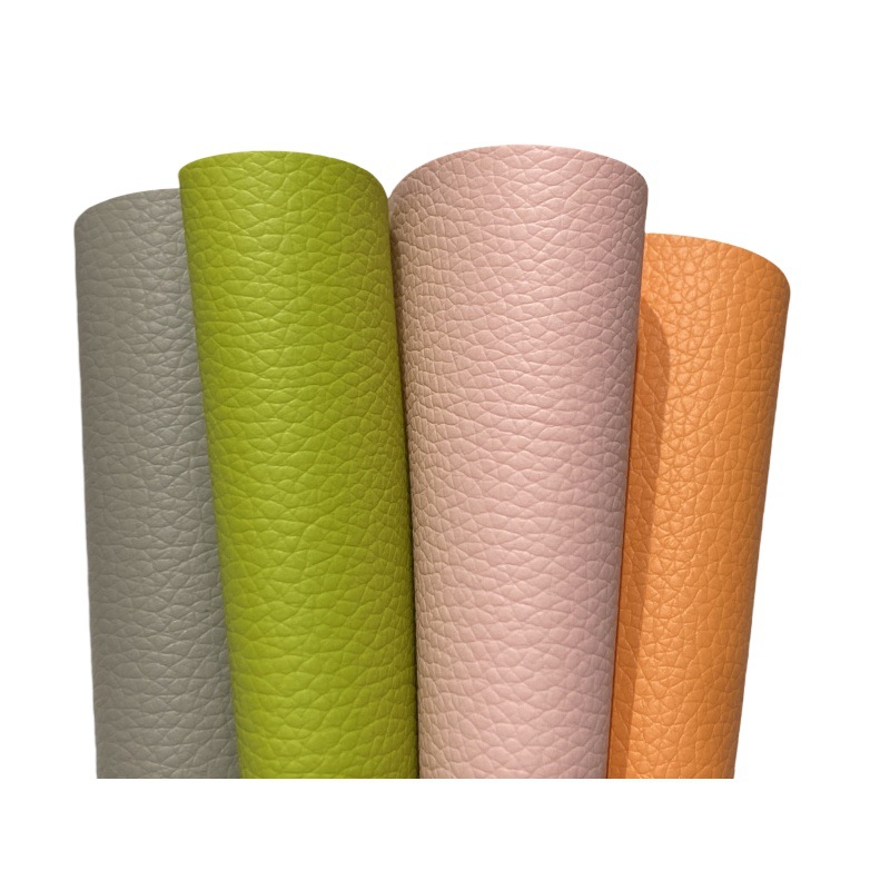 0.7mmDE90 litchi pattern PVC in stock fish scale bottom scratch-resistant car leather 150CM door width environmental protection luggage leather