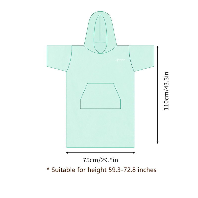 Microfibra cambiante capa playa Toalla de baño buceo cambiante camisa absorbente de secado rápido de aguas termales Albornoz de playa