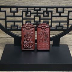 雷擊棗木牌趙公明掛件吊墜道家法器隨身配飾老料深色精雕手工打磨