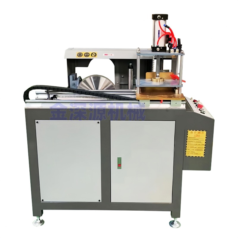 铝合金型材铝门窗斜边压线圆弧压线端面榫口两用压线切割机械