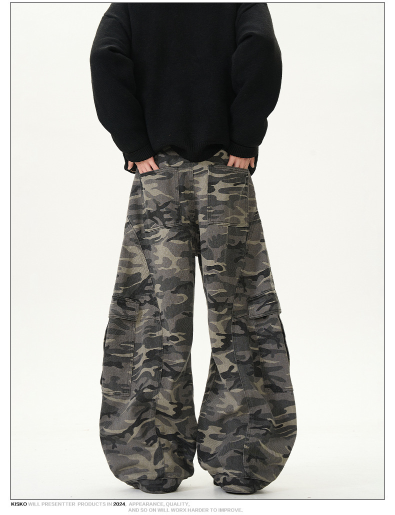 Vintage militaire camo cargobroek voor dames en heren_voghion.com