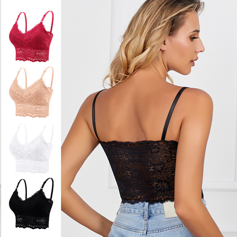 Cross-border plus size lace bra women's back strap wrapped chest adjustable women's underwear European and American Foreign trade wholesale factory Cross-border plus size lace bra women's back strap wrapped chest adjustable women's underwear European and American Foreign trade wholesale factory