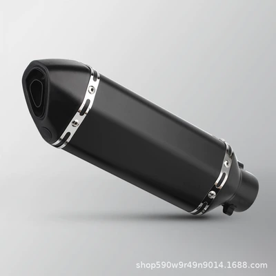 Motorcycle exhaust pipe Modification Small Hexagon - 370-slant-tail-small-hexagon-slant-tail-all-black