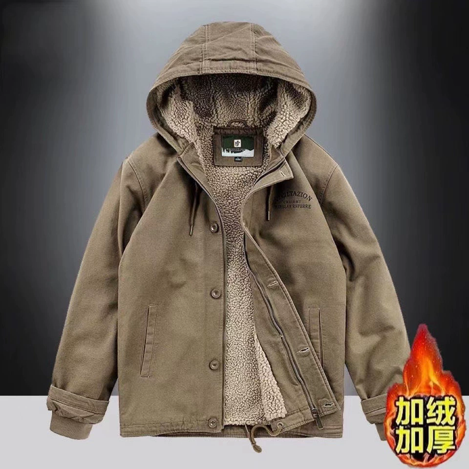 Warm velvet cotton down jacket, oversize