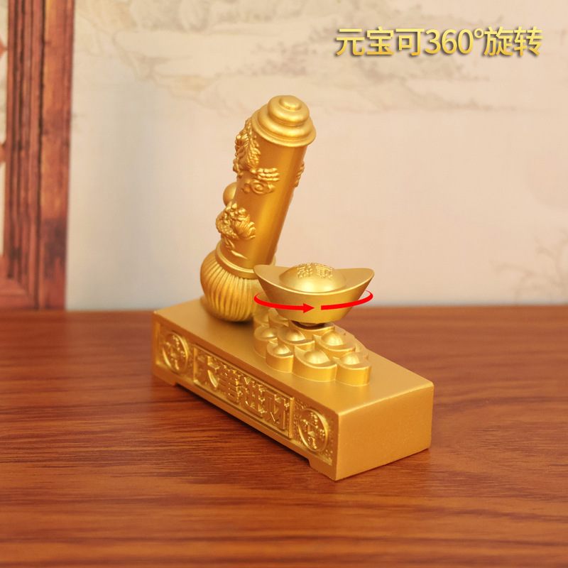 金砂ペン、龍模様のレリーフペン、元宝、回転式開運ギフト、金属工芸品の装飾品|undefined