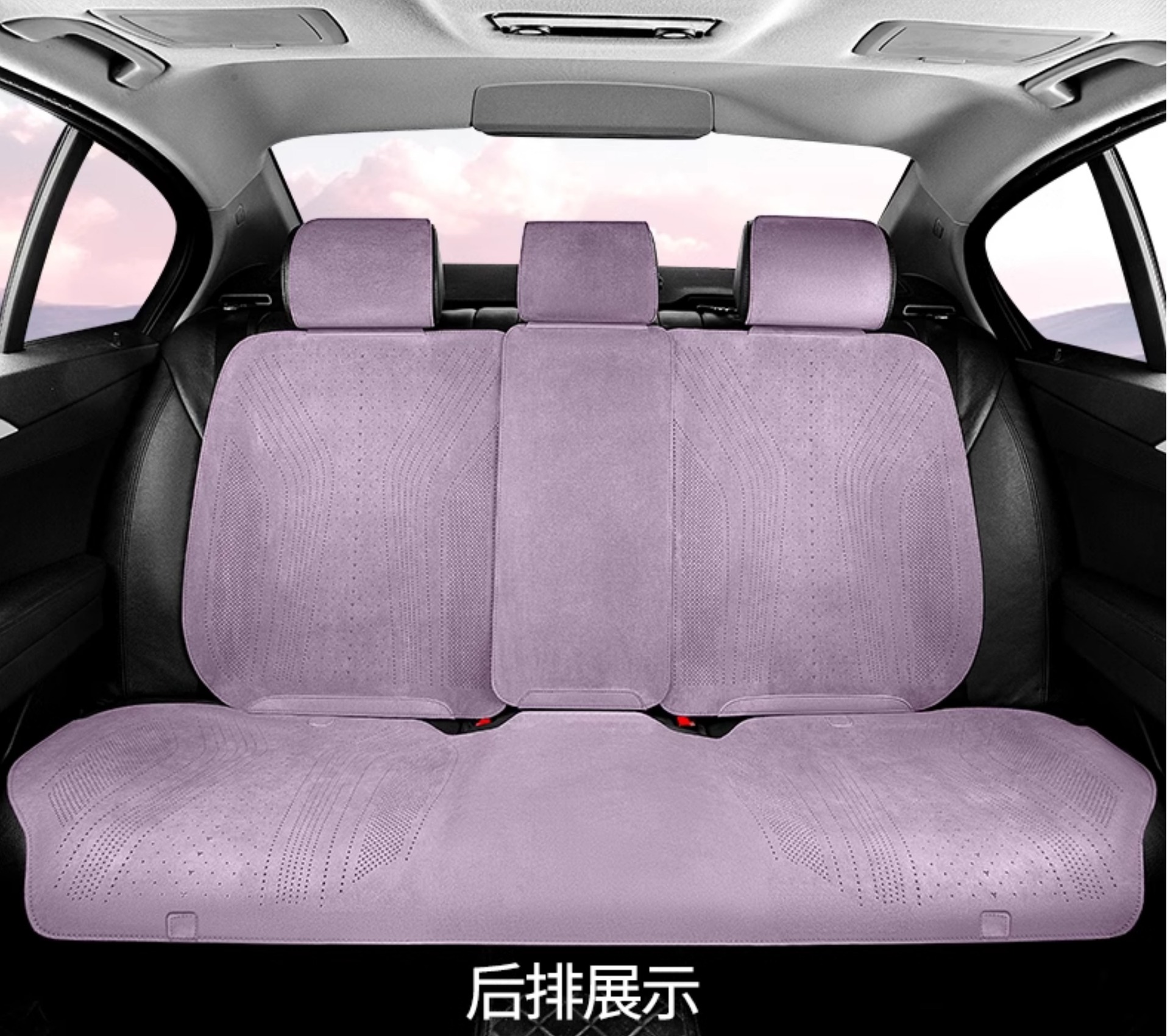 Summer single-seat car seat cushion universal four-season ventilated and breathable thin suede car half-pack small waist seat cushion