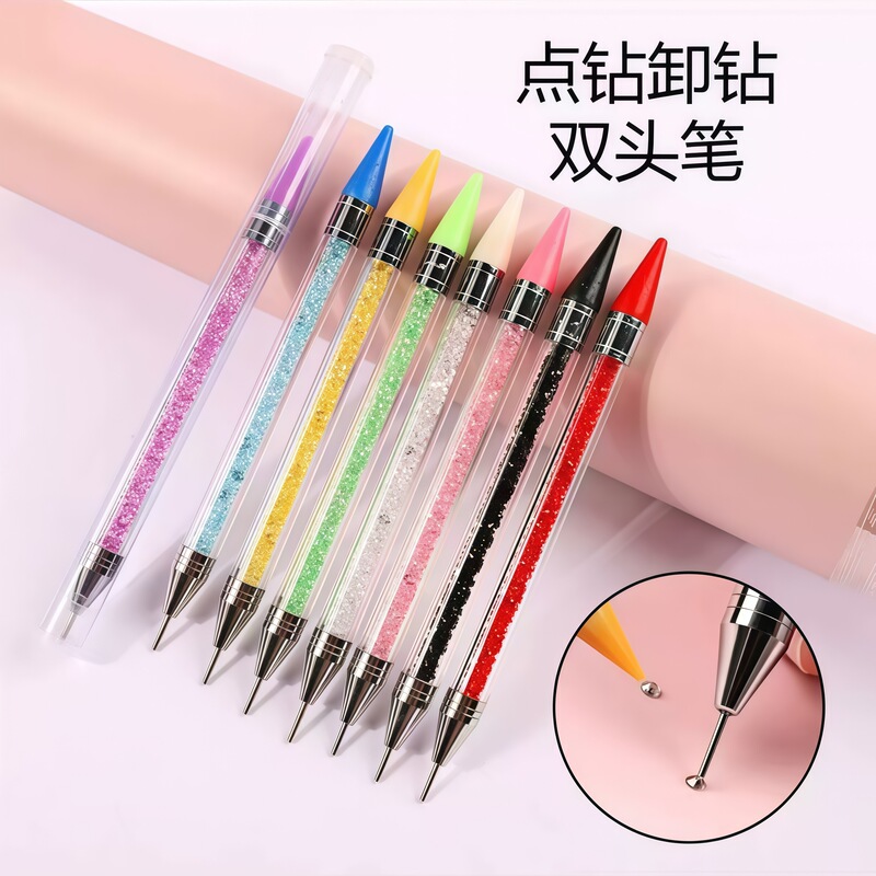 Cross-Border Double-Ended Rhinestone Gem Picker, Manicure Decoration Dotting Tool, Nail Crayon DIY Pen Wholesale