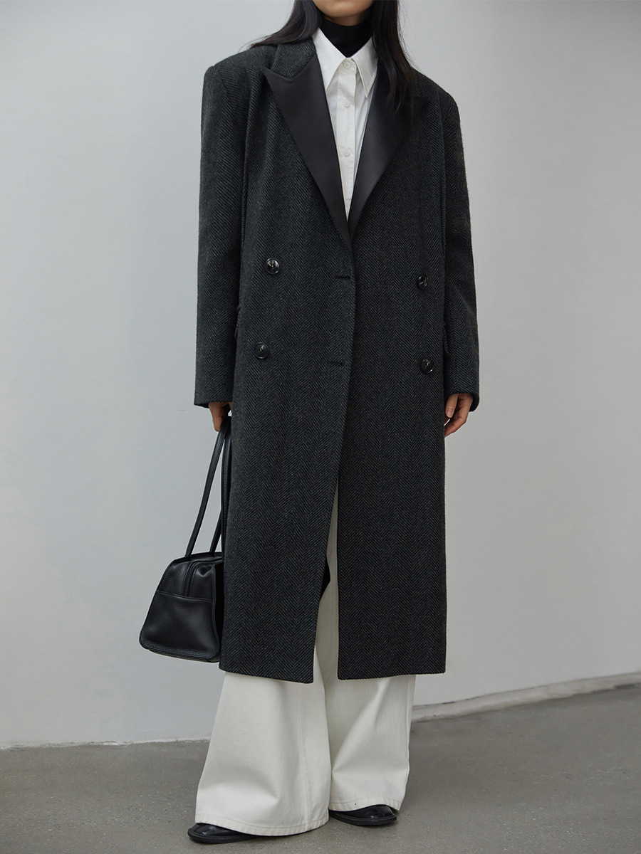 Women's Loose Extended Gun Lapel Coat Image 3