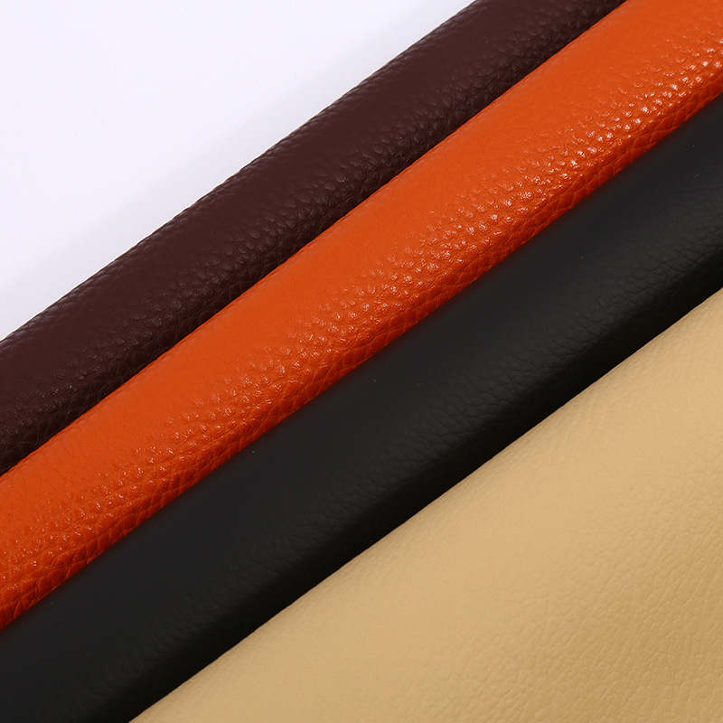 厂家十字牙签纹荔枝纹环保拉毛布针织PVC革耐刮磨人造汽车革批发