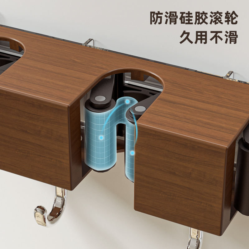 木目吸盤モップホルダーフックハンガー穴なし壁フックモップ収納棚トイレプラスチック棚|undefined