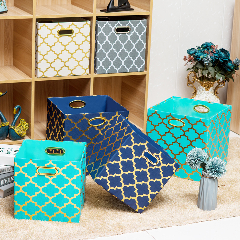 纸布折叠收纳箱杂物整理储物箱带盖户外旅行衣物便携防尘收纳盒