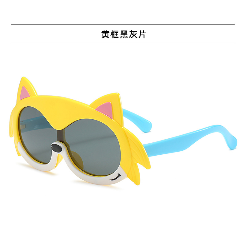 Gafas de protección UV de silicona de dibujos animados gafas de sol de los nuevos niños de fábrica al por mayor estilo lindo bebé gafas de sol mujeres