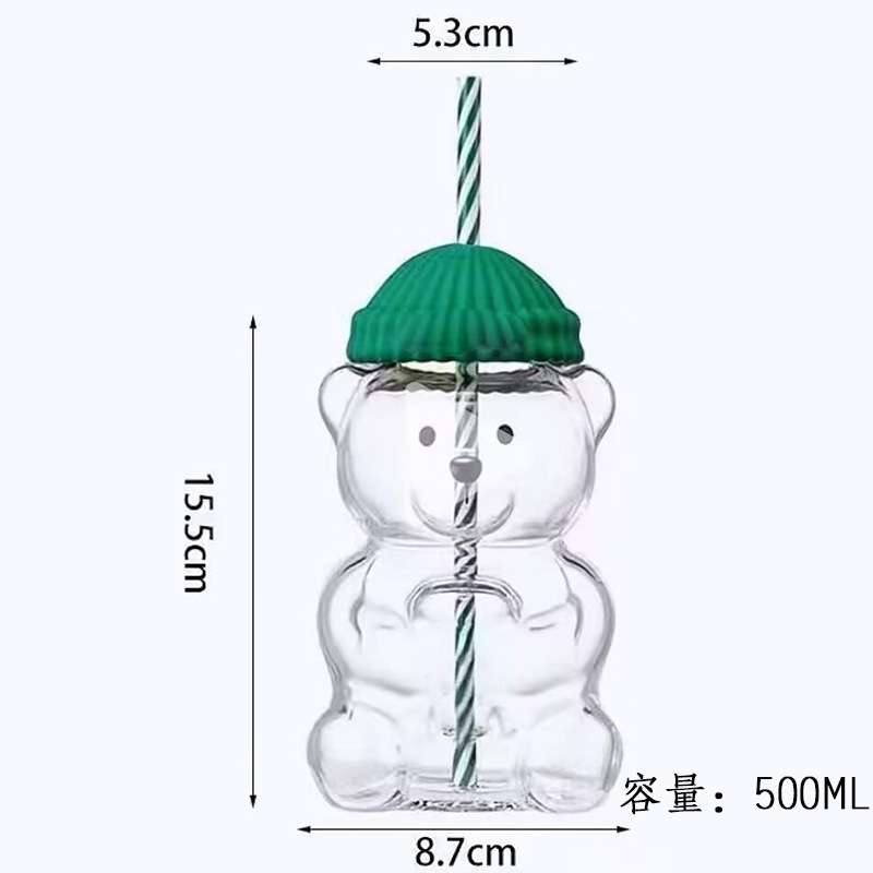 Taza de Navidad de doble capa al por mayor con tapa de vidrio de café aislante térmico alta resistencia al calor borosilicano de alta visualización taza de Navidad personalizada