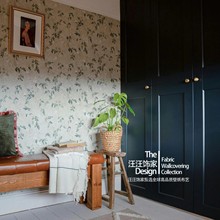 瑞典风格无缝墙布美式复古茉莉壁布藤蔓爬墙虎卧室背景墙墙纸壁纸