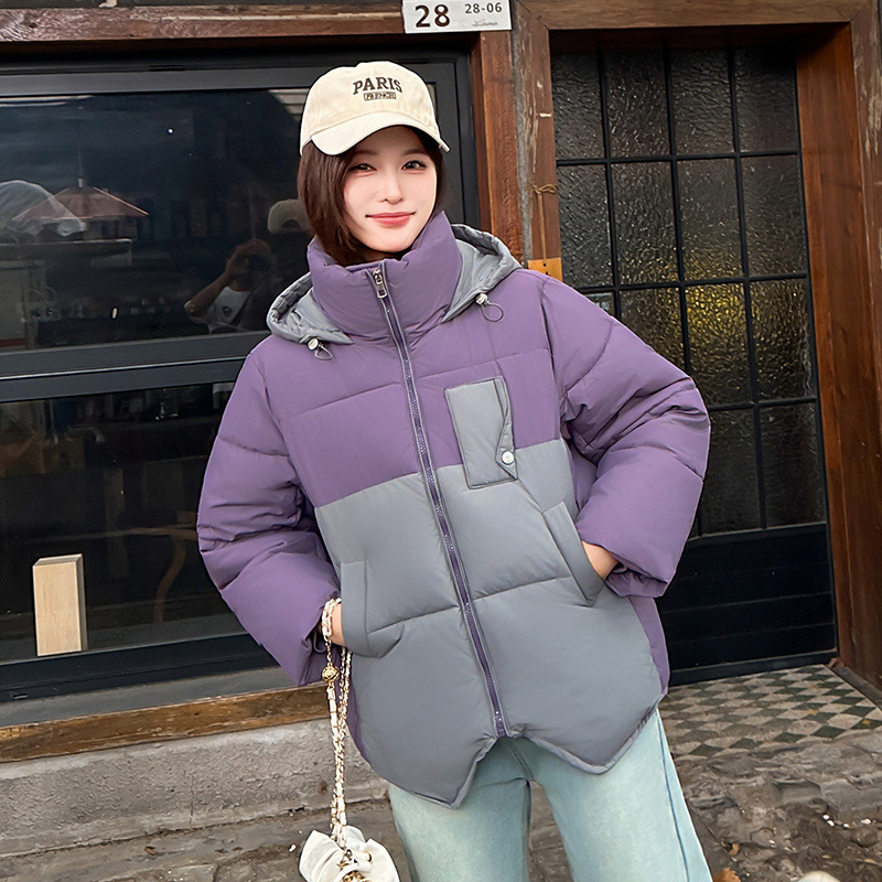 Capa de algodón de pluma para mujeres corta de invierno 2025 nueva moda suelta con una chaqueta de algodón delgada y cálida y gruesa image 7