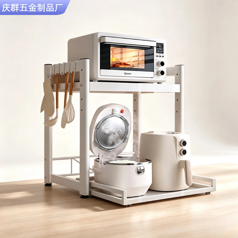 抽拉式微波炉置物架厨房台面收纳架家用电饭煲锅具厨房收纳置物架 收纳清洁用具厂家批发实拍图