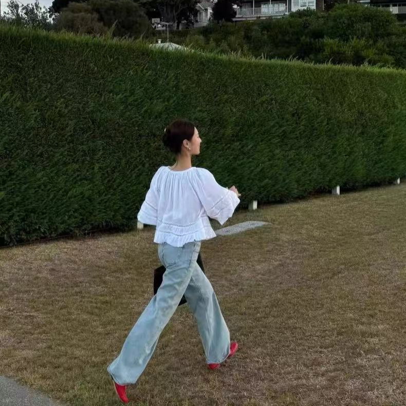 Now Ng Korean Dongdaemun Designer G*D Straight Washed Blue Jeans