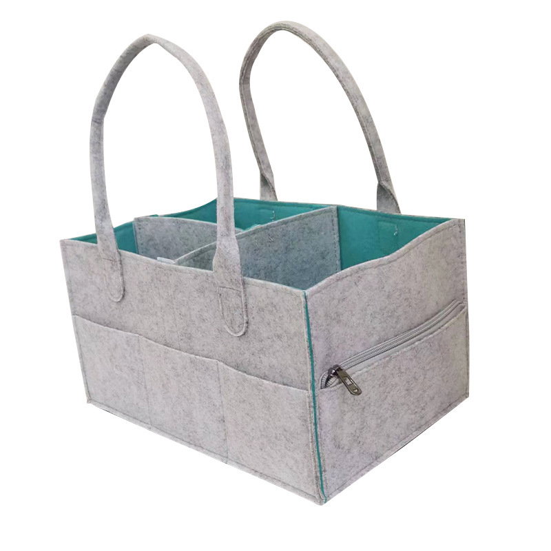 그레이 블루 사이드 지퍼 33×23×18cm