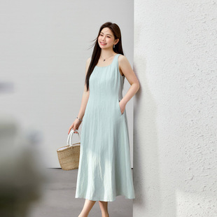 [High-End French Hepburn Style Square Neck Dress] Slim and Beautiful Plus Size Women's Clothing Fat mm 2025 Summer New Style