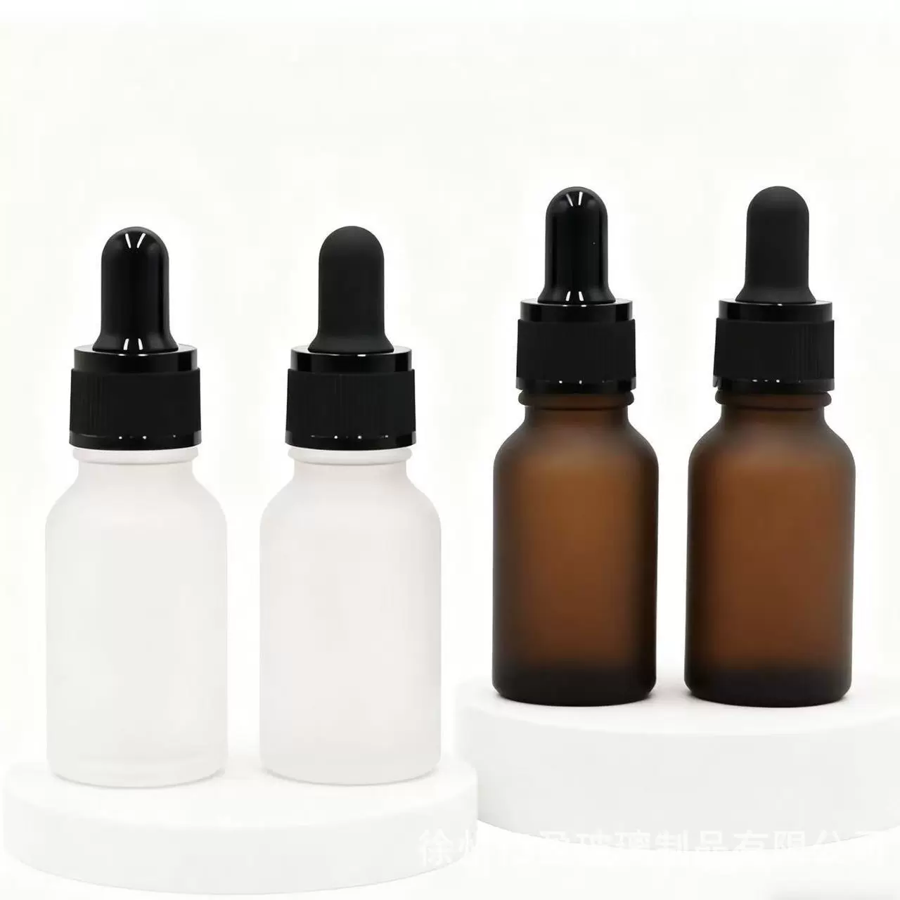 跨境现货30ml茶色蒙砂精油瓶50ml透明蒙砂滴管瓶化妆品精油分装瓶