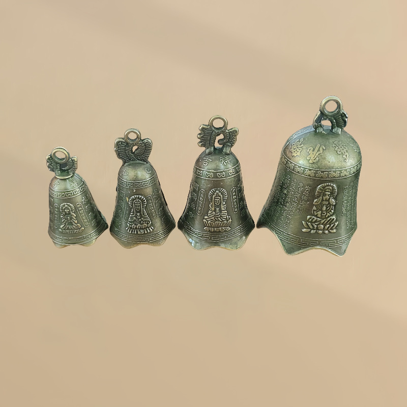批发久圆金属风铃配件铃铛金钟青铜色观音铃马铃招福仿古钟饰品