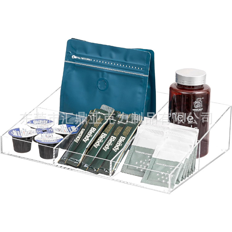 Factory cross-border acrylic coffee capsule storage rack office coffee and tea condiment storage organizer