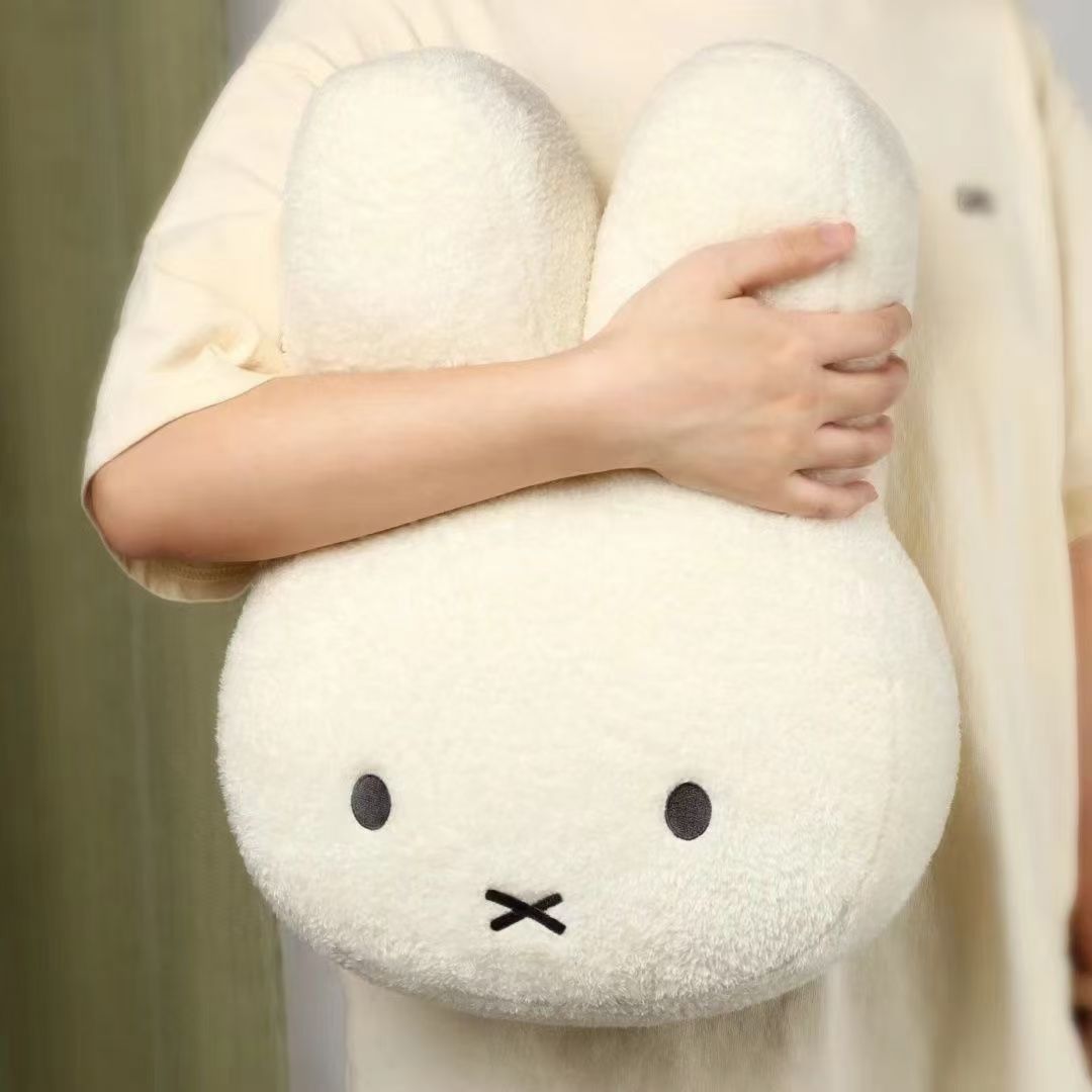 New cross-border trendy big-headed rabbit plush toy, cute bunny head pillow and cushion, gift for girls