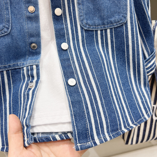 Boys' Denim Jacket Spring and Autumn Casual Tops 2024 New Style Spring Clothing Children's Shirts for Medium and Big Boys