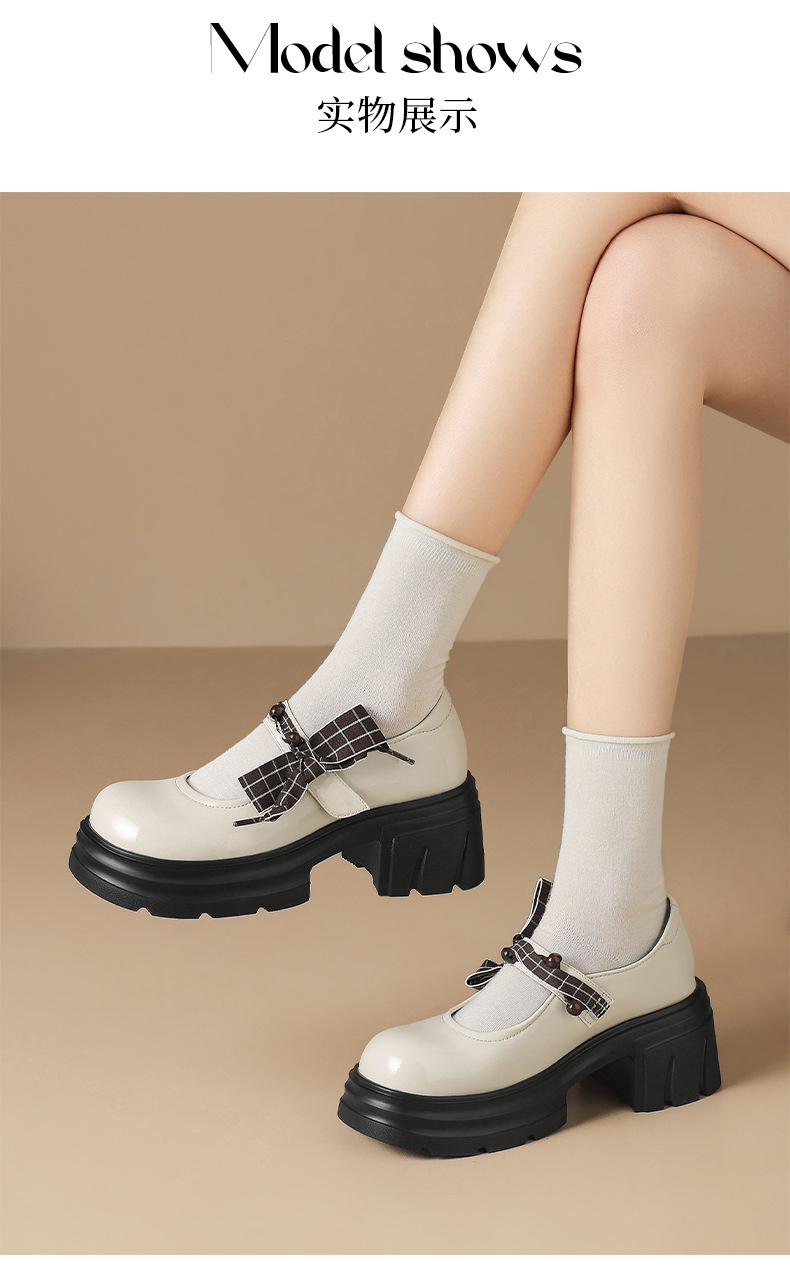 Giày Mary Jane nữ đế dày phong cách Anh Quốc, mũi nhọn, kiểu JK — AW188 màu đen chi tiết 11