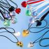 Accessory, long pendant heart shaped, necklace with tassels, European style, simple and elegant design