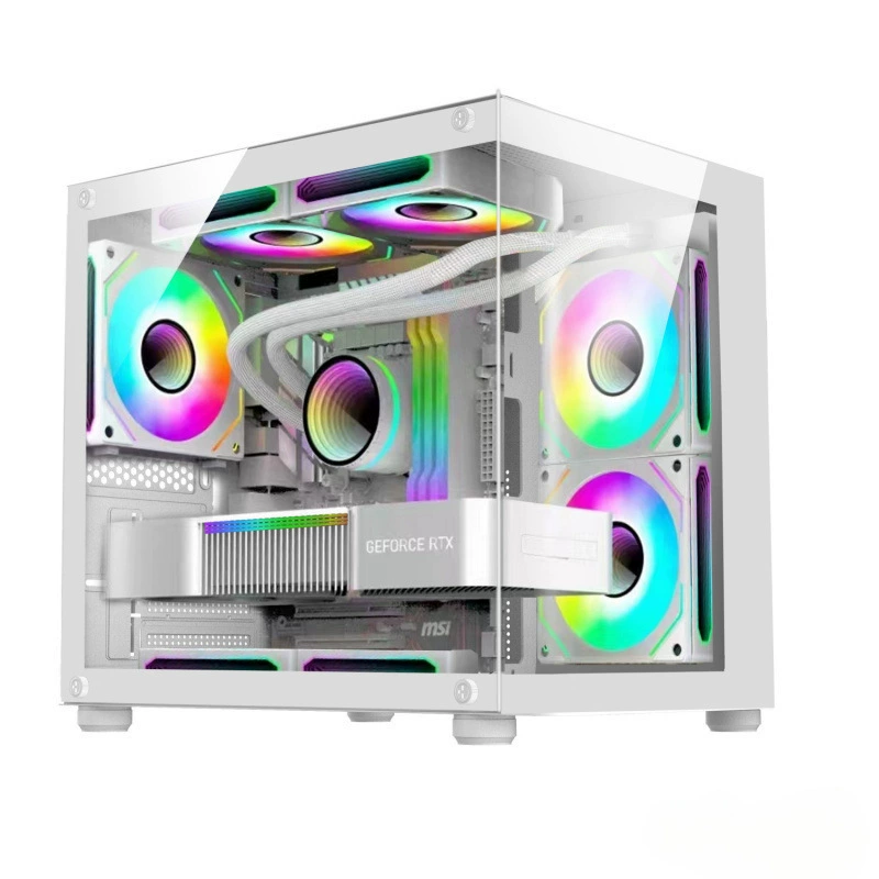 Корпус с видом на море, шасси без стоек, боковая прозрачная панель, водяного охлаждения 240, компактный компьютерный корпус MATX, mini, USB3.0