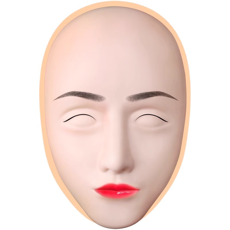 5D three-dimensional silicone tattoo face skin beginner eyebrow, eye and lip simulation practice leather detachable silicone mask foreign trade