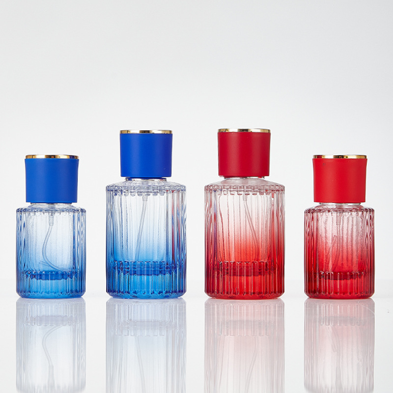 30毫升50ml高档香水喷雾瓶专柜香水分装瓶圆柱竖条纹玻璃香水瓶