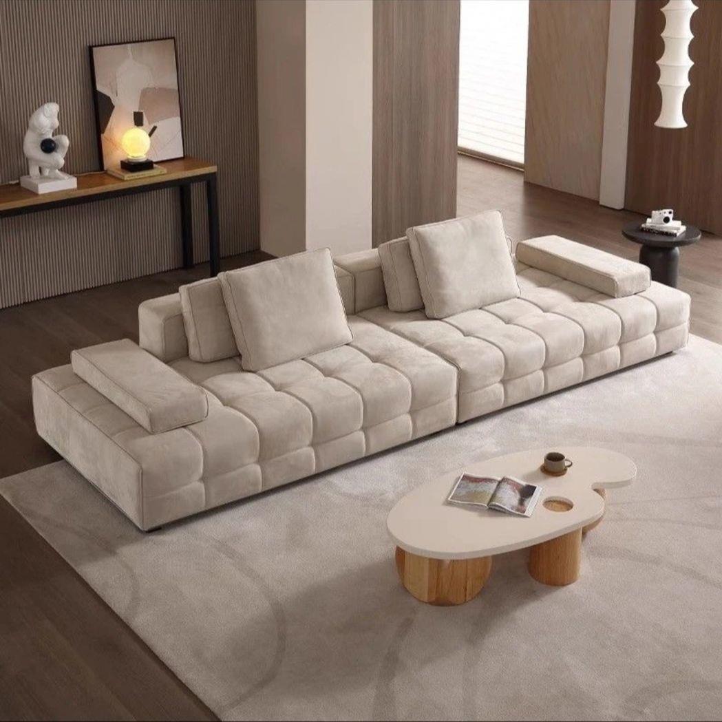 Lawrence sofá de tela sala de estar módulo ajustable tela de terciopelo Schneider estilo italiano minimalista línea recta combinación ligera lujo